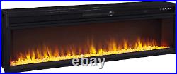 57 Electric Fireplace Insert with LED, 6 Temperatures, Multi Flames & Overheati