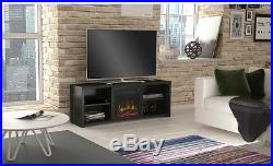 59.5 in. Media Console Electric Fireplace TV Stand Black Heater LED Shelf Insert