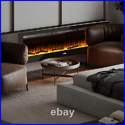 60Electric Fireplace Insert Space Heater 8 Realistic Flame Color withRemote+Timer