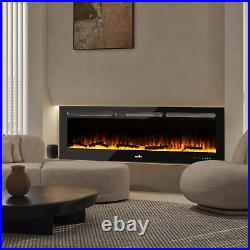 60Electric Fireplace Insert Space Heater 8 Realistic Flame Color withRemote+Timer