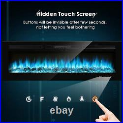 60Electric Fireplace Recessed insert Wall Mounted Standing Electric Heater Home