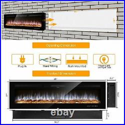 60Electric Fireplace Recessed insert Wall Mounted Standing Electric Heater Home