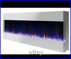 60 50 Inch Black Recess Insert Wall Mounted Glass Electric Fire 3 Sided 2020