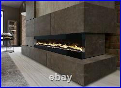 60 Black Electric LED Fire Wall Mounted recessed/flush/insert With Remote