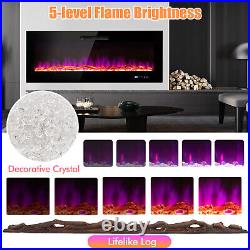 60 Electric Fireplace Heater with 5,000 BTU Heat Output & 9-Level Flame Color