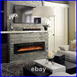60'' Electric Fireplace Insert Electric Heater Wall Mounted Fireplace 1500W