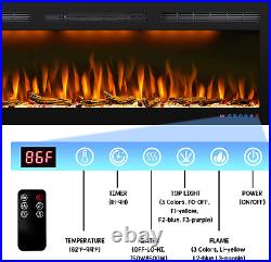 60 Inch Fireplace Recessed, Insert and Wall Mounted Slim Electric Fireplace with