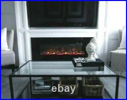 60 Inch Led'digital Flames' White Black Insert Wall Mounted Electric Fire 2021