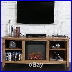 60 Inch TV Stand Fireplace Insert Rustic Heater Electric NEW