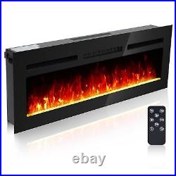 60 Inches Ultra-Thin Electric Fireplace Wall-Mounted & Recessed Fireplace Heater