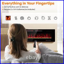 60 Inches Ultra-Thin Electric Fireplace Wall-Mounted & Recessed Fireplace Heater