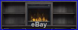 60' TV Stand With Fireplace Insert Electric Fake Black Energy Saver