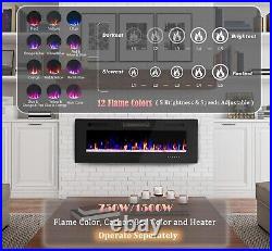 60 Ultra-Thin Electric Fireplace Wall-Mounted & Recessed Fireplace Heater