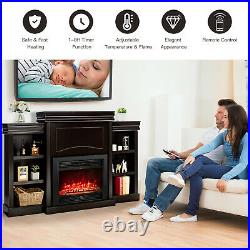 70 Mantel Fireplace TV Stand 750With1500W Electric Fireplace Heater Insert