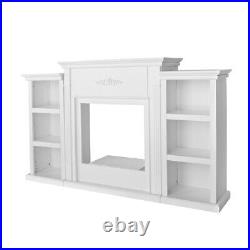 70 inch Freestanding Mantel (Frame Only) for Insert Fireplace with 6 Bookcase