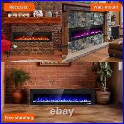 72 Inch Electric Fireplace Wall Mounted/Freestanding-Ultra Thin Fireplace Insert