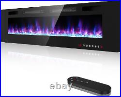 72 Inch Electric Fireplace Wall Mounted/Freestanding-Ultra Thin Fireplace Insert