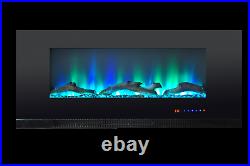72 Inch Led'digital Flames' Modern Black Insert Wall Mounted Electric Fire 2021