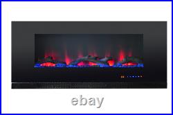 72 Inch Led'digital Flames' Modern Black Insert Wall Mounted Electric Fire 2022