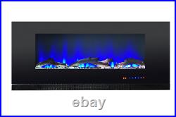 72 Inch Led'digital Flames' Modern Black Insert Wall Mounted Electric Fire 2022