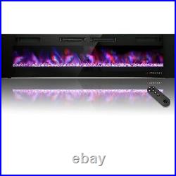 72 Ultra-Thin Electric Fireplace Wall-Mounted & Recessed Fireplace Heater