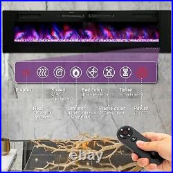 72 Ultra-Thin Electric Fireplace Wall-Mounted & Recessed Fireplace Heater