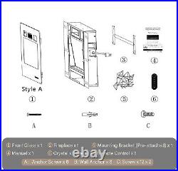 72 Ultra-Thin Electric Fireplace Wall-Mounted & Recessed Fireplace Heater