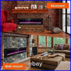 72 inch Electric Fireplace Ultra-Thin Recessed Wall Mounted 750/1500W Heater