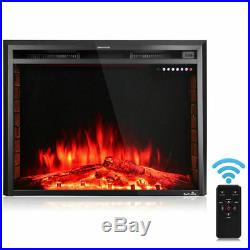 750W-1500W 36 Electric Fireplace Insert Freestanding Stove Heater Touch Remote