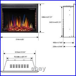 750W-1500W Electric Fireplace 36, Touch Screen, Remote Control, Timer, CA1