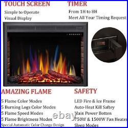 750W-1500W Electric Fireplace 36, Touch Screen, Remote Control, Timer, CA1