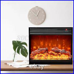 750-1500W Recessed Electric Heater Fireplace Insert w Remote Control Thermostat