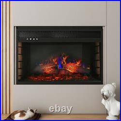 7 Colorful Embedded Fireplace Electric Insert Heater Log Flame Remote Home Timer