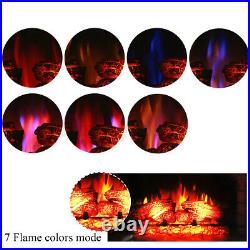7 Colorful Embedded Fireplace Electric Insert Heater Timer Log Flame Remote US