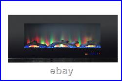 82 Inch Led Digital Flames Modern Black Insert Wall Mounted Electric Fire 2022