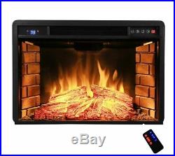 AKDY 28 Freestanding Electric Fireplace Insert Heater in Black Remote Control