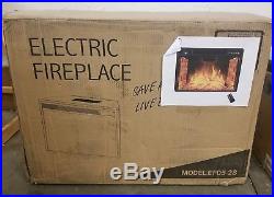 AKDY 28 Freestanding Electric Fireplace Insert Heater in Black Remote Control