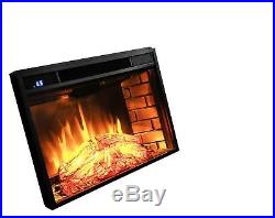 AKDY 28 Freestanding Electric Fireplace Insert Heater in Black with Tempered