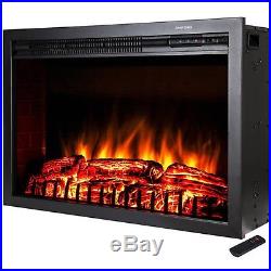 AKDY FP0029 29 1500W Freestanding Electric Fireplace Insert Heater with Temp