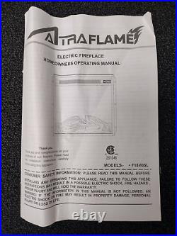 ALTRAFLAME 18 x 18 GLASS FRONT ELECTRIC FIREPLACE INSERT, BLACK-F18V66L