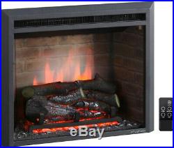 A 23 Inches Western Electric Fireplace Insert, 750/1500W, Remote Control, Black