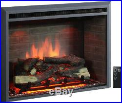 A 33 Inches Western Electric Fireplace Insert, 750/1500W, Remote Control, Black