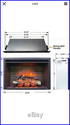 A 33 Inches Western Electric Fireplace Insert, 750/1500W, Remote Control, Black