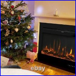 Adjustable 9 Flame Colour 40Electric Fireplace Wall Mounted Insert Heater New