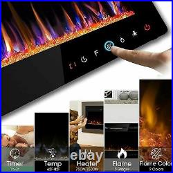 Adjustable 9 Flame Colour 40Electric Fireplace Wall Mounted Insert Heater New