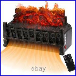 Adjustable Electric Heat Insert Fireplace Space Heater Logs withRemote Timer 1500W