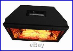 Akdy 28 freestanding electric fireplace insert heater in black with tempered