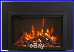 Amantii 33 Electric Fireplace Insert with 4 Side Trim Kit and Canopy Lighting
