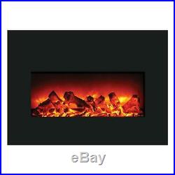 Amantii 33-In Electric Fireplace InsertBlack Glass Surround INSERT-33-4230