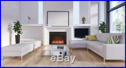 Amantii 38 Electric Fireplace Insert with 3 Side Trim Kit and Canopy Lighting